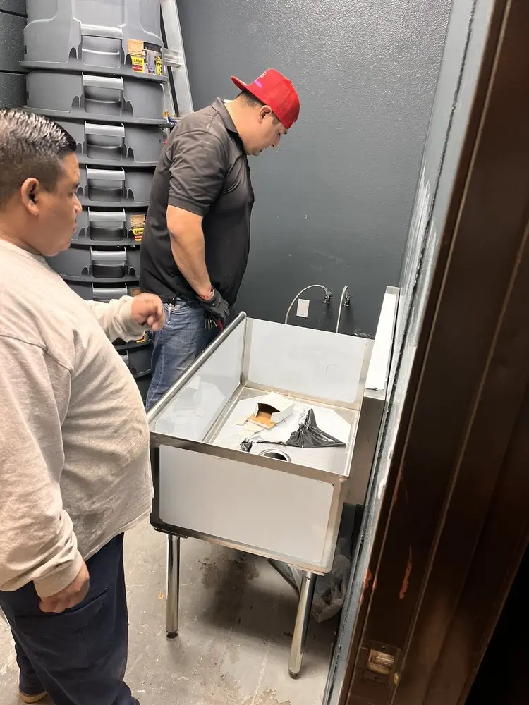 Commercial plumbing and sink installation in Galveston