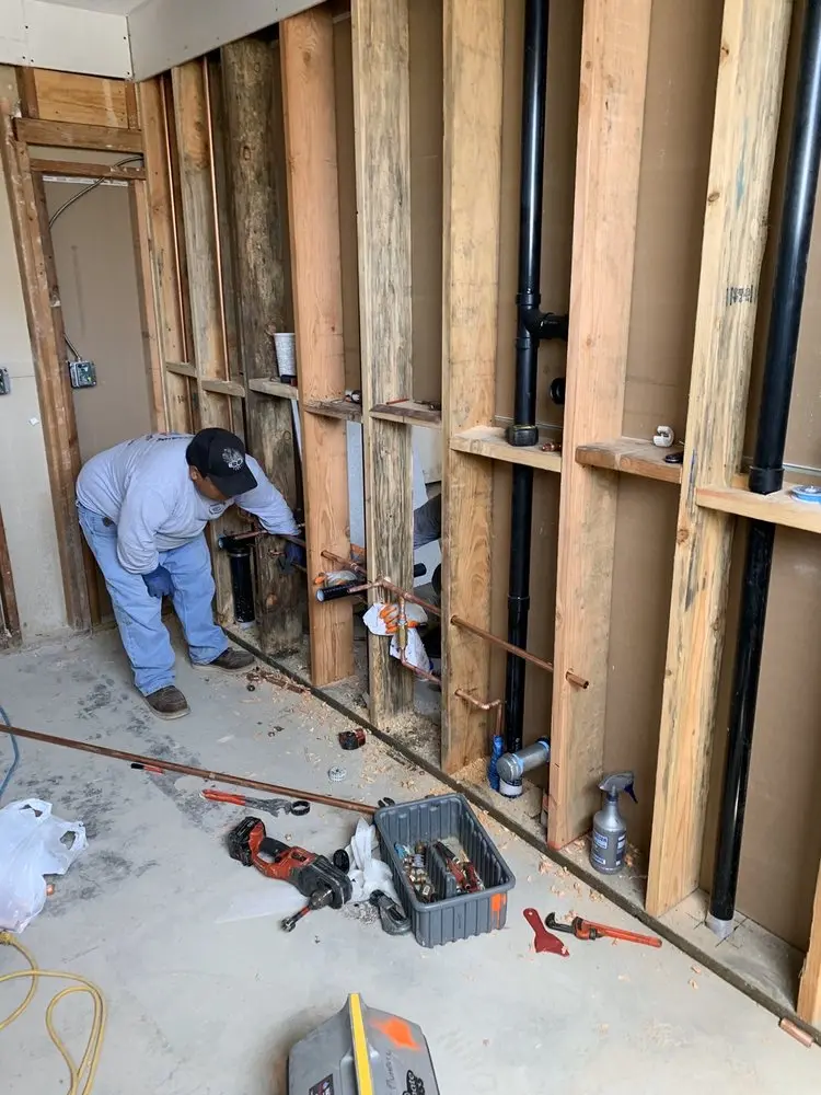 Commercial rough-in plumbing for Water Heater Replacement in Galveston